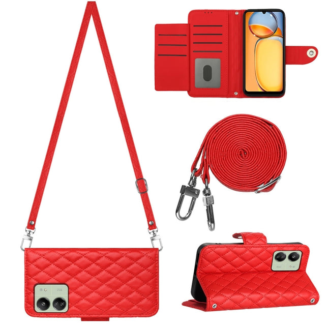 Rhombic Texture Flip Leather Phone Case with Long Lanyard, For Xiaomi Redmi 13C 4G, For Xiaomi 13T / 13T Pro, For Xiaomi Poco F5 / Redmi Note 12 Turbo, For Xiaomi Poco F5 Pro / Redmi K60