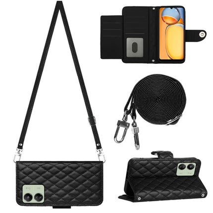 Rhombic Texture Flip Leather Phone Case with Long Lanyard, For Xiaomi Redmi 13C 4G, For Xiaomi 13T / 13T Pro, For Xiaomi Poco F5 / Redmi Note 12 Turbo, For Xiaomi Poco F5 Pro / Redmi K60