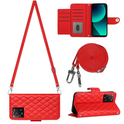 Rhombic Texture Flip Leather Phone Case with Long Lanyard, For Xiaomi Redmi 13C 4G, For Xiaomi 13T / 13T Pro, For Xiaomi Poco F5 / Redmi Note 12 Turbo, For Xiaomi Poco F5 Pro / Redmi K60