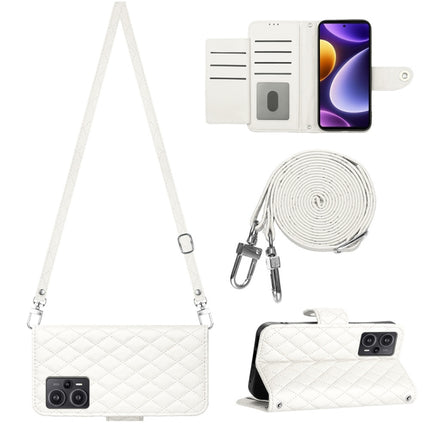 Rhombic Texture Flip Leather Phone Case with Long Lanyard, For Xiaomi Redmi 13C 4G, For Xiaomi 13T / 13T Pro, For Xiaomi Poco F5 / Redmi Note 12 Turbo, For Xiaomi Poco F5 Pro / Redmi K60
