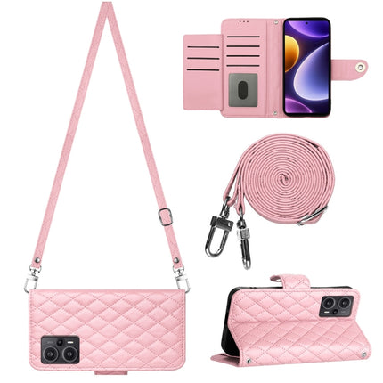 Rhombic Texture Flip Leather Phone Case with Long Lanyard, For Xiaomi Redmi 13C 4G, For Xiaomi 13T / 13T Pro, For Xiaomi Poco F5 / Redmi Note 12 Turbo, For Xiaomi Poco F5 Pro / Redmi K60
