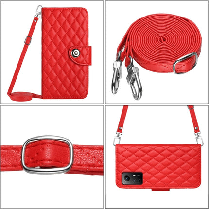 Rhombic Texture Flip Leather Phone Case with Long Lanyard, For Xiaomi Redmi Note 12S 4G Global, For Xiaomi Redmi Note 12 4G Global, For Xiaomi Redmi 12C / 11A / Poco C55, For Xiaomi Redmi Note 12 Pro+ 5G Global
