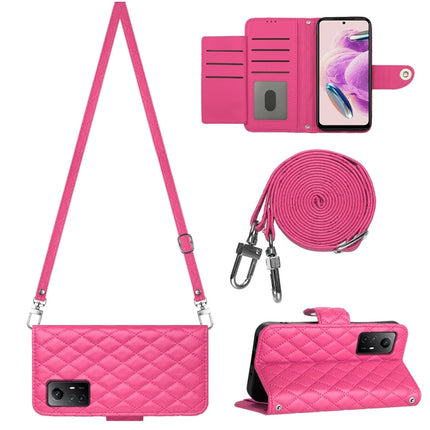 Rhombic Texture Flip Leather Phone Case with Long Lanyard, For Xiaomi Redmi Note 12S 4G Global, For Xiaomi Redmi Note 12 4G Global, For Xiaomi Redmi 12C / 11A / Poco C55, For Xiaomi Redmi Note 12 Pro+ 5G Global