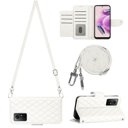 Rhombic Texture Flip Leather Phone Case with Long Lanyard, For Xiaomi Redmi Note 12S 4G Global, For Xiaomi Redmi Note 12 4G Global, For Xiaomi Redmi 12C / 11A / Poco C55, For Xiaomi Redmi Note 12 Pro+ 5G Global