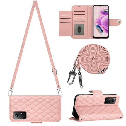 Rhombic Texture Flip Leather Phone Case with Long Lanyard, For Xiaomi Redmi Note 12S 4G Global, For Xiaomi Redmi Note 12 4G Global, For Xiaomi Redmi 12C / 11A / Poco C55, For Xiaomi Redmi Note 12 Pro+ 5G Global