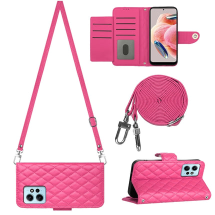 Rhombic Texture Flip Leather Phone Case with Long Lanyard, For Xiaomi Redmi Note 12S 4G Global, For Xiaomi Redmi Note 12 4G Global, For Xiaomi Redmi 12C / 11A / Poco C55, For Xiaomi Redmi Note 12 Pro+ 5G Global