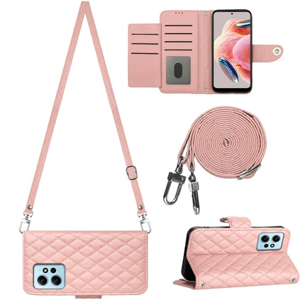 Rhombic Texture Flip Leather Phone Case with Long Lanyard, For Xiaomi Redmi Note 12S 4G Global, For Xiaomi Redmi Note 12 4G Global, For Xiaomi Redmi 12C / 11A / Poco C55, For Xiaomi Redmi Note 12 Pro+ 5G Global