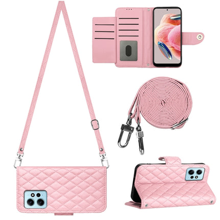Rhombic Texture Flip Leather Phone Case with Long Lanyard, For Xiaomi Redmi Note 12S 4G Global, For Xiaomi Redmi Note 12 4G Global, For Xiaomi Redmi 12C / 11A / Poco C55, For Xiaomi Redmi Note 12 Pro+ 5G Global
