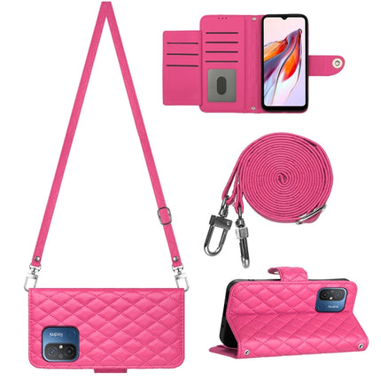 Rhombic Texture Flip Leather Phone Case with Long Lanyard, For Xiaomi Redmi Note 12S 4G Global, For Xiaomi Redmi Note 12 4G Global, For Xiaomi Redmi 12C / 11A / Poco C55, For Xiaomi Redmi Note 12 Pro+ 5G Global