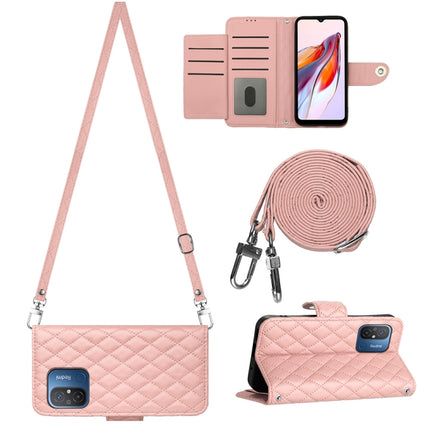 Rhombic Texture Flip Leather Phone Case with Long Lanyard, For Xiaomi Redmi Note 12S 4G Global, For Xiaomi Redmi Note 12 4G Global, For Xiaomi Redmi 12C / 11A / Poco C55, For Xiaomi Redmi Note 12 Pro+ 5G Global
