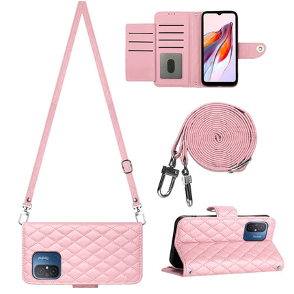 Rhombic Texture Flip Leather Phone Case with Long Lanyard, For Xiaomi Redmi Note 12S 4G Global, For Xiaomi Redmi Note 12 4G Global, For Xiaomi Redmi 12C / 11A / Poco C55, For Xiaomi Redmi Note 12 Pro+ 5G Global
