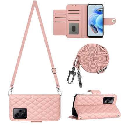 Rhombic Texture Flip Leather Phone Case with Long Lanyard, For Xiaomi Redmi Note 12S 4G Global, For Xiaomi Redmi Note 12 4G Global, For Xiaomi Redmi 12C / 11A / Poco C55, For Xiaomi Redmi Note 12 Pro+ 5G Global