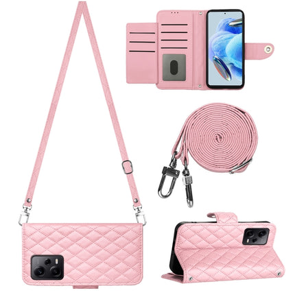 Rhombic Texture Flip Leather Phone Case with Long Lanyard, For Xiaomi Redmi Note 12S 4G Global, For Xiaomi Redmi Note 12 4G Global, For Xiaomi Redmi 12C / 11A / Poco C55, For Xiaomi Redmi Note 12 Pro+ 5G Global