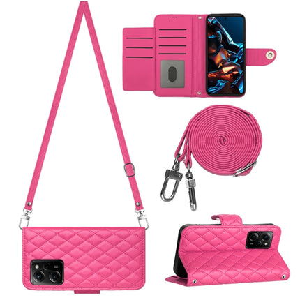 Rhombic Texture Flip Leather Phone Case with Long Lanyard, For Xiaomi Redmi Note 12 Pro 5G Global, For Xiaomi Redmi Note 12 Pro Speed, For Xiaomi Redmi Note 12 5G Global / Poco X5, For Xiaomi Redmi Note 11 Pro 5G/4G Global