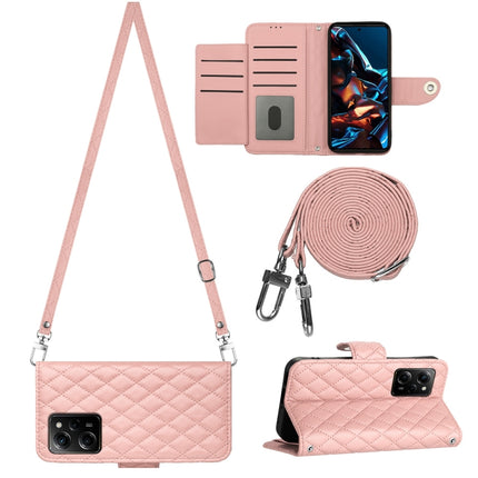 Rhombic Texture Flip Leather Phone Case with Long Lanyard, For Xiaomi Redmi Note 12 Pro 5G Global, For Xiaomi Redmi Note 12 Pro Speed, For Xiaomi Redmi Note 12 5G Global / Poco X5, For Xiaomi Redmi Note 11 Pro 5G/4G Global