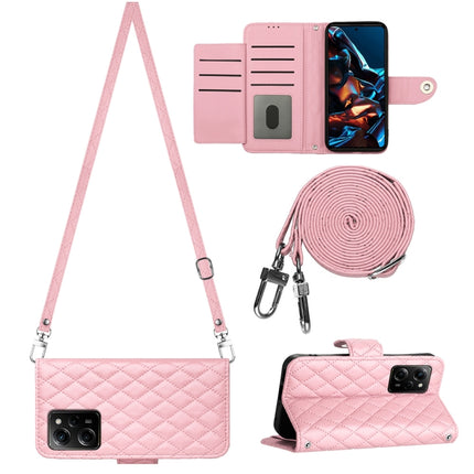 Rhombic Texture Flip Leather Phone Case with Long Lanyard, For Xiaomi Redmi Note 12 Pro 5G Global, For Xiaomi Redmi Note 12 Pro Speed, For Xiaomi Redmi Note 12 5G Global / Poco X5, For Xiaomi Redmi Note 11 Pro 5G/4G Global