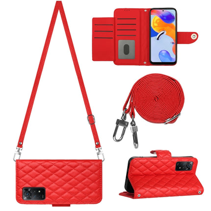 Rhombic Texture Flip Leather Phone Case with Long Lanyard, For Xiaomi Redmi Note 12 Pro 5G Global, For Xiaomi Redmi Note 12 Pro Speed, For Xiaomi Redmi Note 12 5G Global / Poco X5, For Xiaomi Redmi Note 11 Pro 5G/4G Global