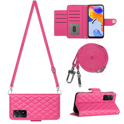 Rhombic Texture Flip Leather Phone Case with Long Lanyard, For Xiaomi Redmi Note 12 Pro 5G Global, For Xiaomi Redmi Note 12 Pro Speed, For Xiaomi Redmi Note 12 5G Global / Poco X5, For Xiaomi Redmi Note 11 Pro 5G/4G Global