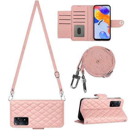 Rhombic Texture Flip Leather Phone Case with Long Lanyard, For Xiaomi Redmi Note 12 Pro 5G Global, For Xiaomi Redmi Note 12 Pro Speed, For Xiaomi Redmi Note 12 5G Global / Poco X5, For Xiaomi Redmi Note 11 Pro 5G/4G Global