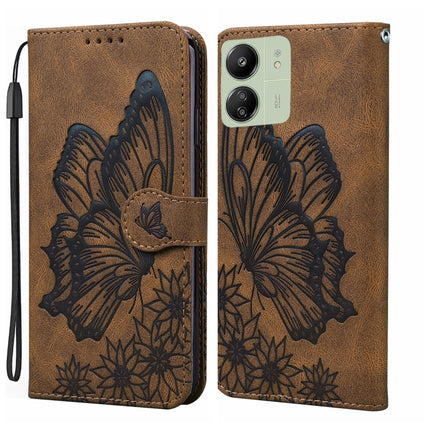 Retro Skin Feel Butterflies Embossing Horizontal Flip Leather Phone Case, For Xiaomi Redmi Note 13 4G, For Xiaomi Redmi 13C / POCO C65, For Xiaomi Redmi Note 13 Pro+ 5G