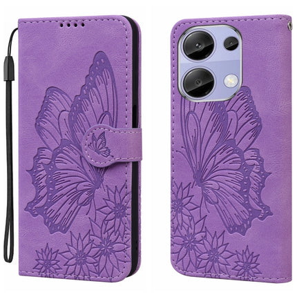 Retro Skin Feel Butterflies Embossing Horizontal Flip Leather Phone Case, For Redmi Note 14 5G, For Redmi Note 14 Pro 5G, For Redmi 14C 4G, For Xiaomi Redmi Note 13 Pro 4G