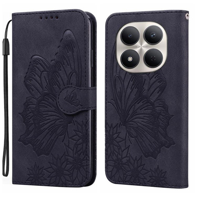 Retro Skin Feel Butterflies Embossing Horizontal Flip Leather Phone Case, For Redmi Note 15 Pro+ 5G Global 163.3mm, For Redmi Note 15 4G / 5G Global 164mm, For Redmi Note 15 Pro 4G Global 163.2mm, For Redmi Note 15 Pro 5G Global 163.6mm