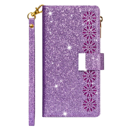 Multi-card Slots Starry Sky Laser Carving Glitter Zipper Horizontal Flip Leather Case with Holder & Wallet & Lanyard, For Samsung Galaxy A20e /  A10e, For Samsung Galaxy A40, For Samsung Galaxy M40 / A60, For Samsung Galaxy A6 (2018)