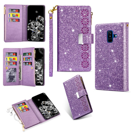 Multi-card Slots Starry Sky Laser Carving Glitter Zipper Horizontal Flip Leather Case with Holder & Wallet & Lanyard, For Samsung Galaxy A20e /  A10e, For Samsung Galaxy A40, For Samsung Galaxy M40 / A60, For Samsung Galaxy A6 (2018)