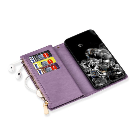 Multi-card Slots Starry Sky Laser Carving Glitter Zipper Horizontal Flip Leather Case with Holder & Wallet & Lanyard, For Samsung Galaxy A21, For Samsung Galaxy A30 / A20, For Samsung Galaxy A50 / A30s / A50s, For Samsung Galaxy A70 / A70s