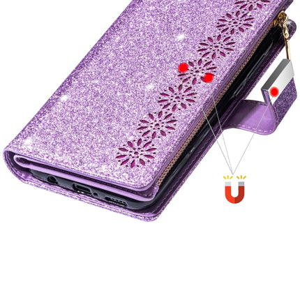 Multi-card Slots Starry Sky Laser Carving Glitter Zipper Horizontal Flip Leather Case with Holder & Wallet & Lanyard, For Samsung Galaxy A21, For Samsung Galaxy A30 / A20, For Samsung Galaxy A50 / A30s / A50s, For Samsung Galaxy A70 / A70s