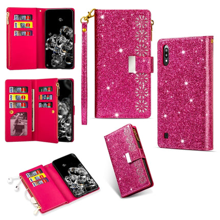 Multi-card Slots Starry Sky Laser Carving Glitter Zipper Horizontal Flip Leather Case with Holder & Wallet & Lanyard, For Samsung Galaxy J6 (2018), For Samsung Galaxy M10 / A10, For Samsung Galaxy Note 8, For Samsung Galaxy Note9