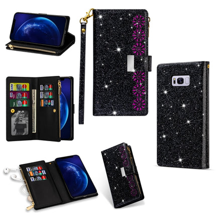 Multi-card Slots Starry Sky Laser Carving Glitter Zipper Horizontal Flip Leather Case with Holder & Wallet & Lanyard, For Samsung Galaxy Note10, For Samsung Galaxy Note10+, For Samsung Galaxy S8, For Samsung Galaxy S8+