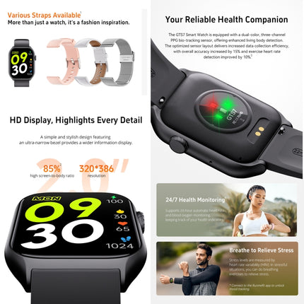 GTS7 2.0 inch Fitness Health Smart Watch, BT Call / Heart Rate / Blood Pressure / MET