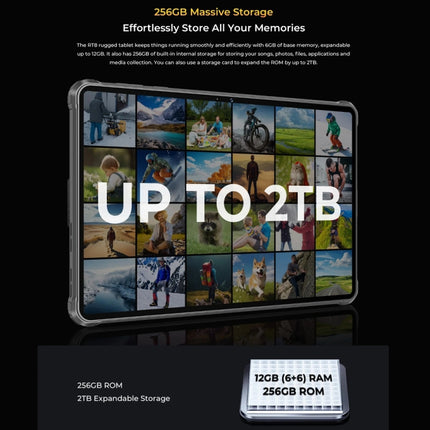 OUKITEL RT8 4G Netzwerk IP68/IP69K Robustes Tablet, 11 Zoll Android 13 MediaTek Helio G99 Quad Core Unterstützt Dual SIM, EU Stecker, RT8 6GB+256GB
