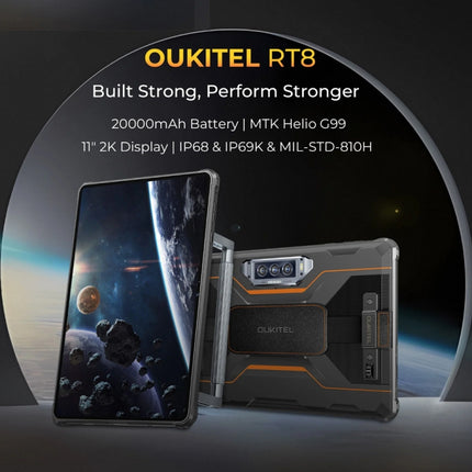 OUKITEL RT8 4G Netzwerk IP68/IP69K Robustes Tablet, 11 Zoll Android 13 MediaTek Helio G99 Quad Core Unterstützt Dual SIM, EU Stecker, RT8 6GB+256GB