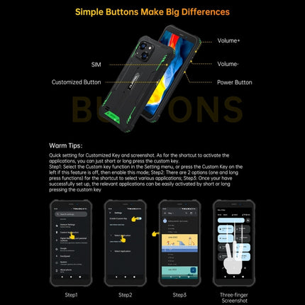 Oukitel WP32, IP68/IP69K, 5,93 Zoll Android 13 Unisoc Tiger T606 Octa-Core, NFC, OTG, Netzwerk: 4G, 4 GB + 128 GB