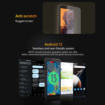 Oukitel WP32, IP68/IP69K, 5,93 Zoll Android 13 Unisoc Tiger T606 Octa-Core, NFC, OTG, Netzwerk: 4G, 4 GB + 128 GB