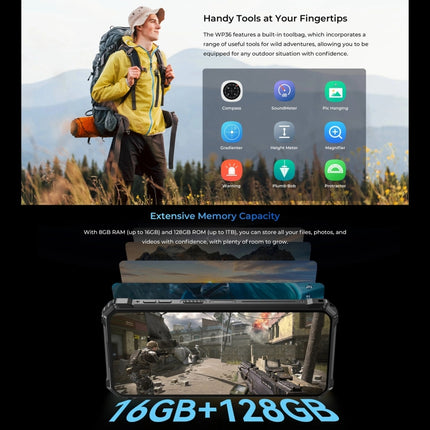 Oukitel WP36, IP68/IP69K, Fingerprint Identification, 10600mAh, 6.52 inch MediaTek MT8788 Octa Core, NFC, OTG, Network: 4G