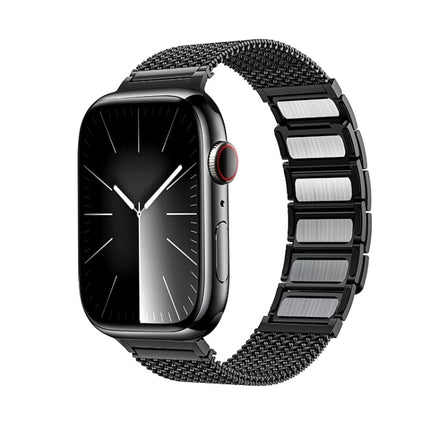 Magnetic Clasp Braided Chain Stainless Steel Watch Band, For Apple Watch Series 4 44mm, For Apple Watch Series 4 40mm, For Apple Watch Series 3 38mm, For Apple Watch Series 3 42mm, For Apple Watch Series 2 42mm, For Apple Watch Series 2 38mm