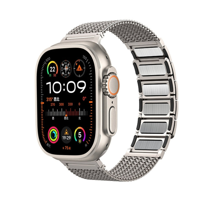 Magnetic Clasp Braided Chain Stainless Steel Watch Band, For Apple Watch 42mm, For Apple Watch 38mm