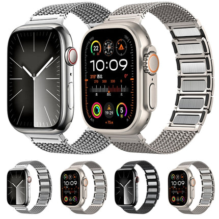 Magnetic Clasp Braided Chain Stainless Steel Watch Band, For Apple Watch Series 4 44mm, For Apple Watch Series 4 40mm, For Apple Watch Series 3 38mm, For Apple Watch Series 3 42mm, For Apple Watch Series 2 42mm, For Apple Watch Series 2 38mm