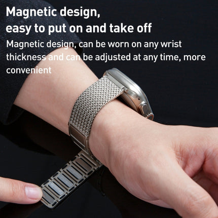 Magnetic Clasp Braided Chain Stainless Steel Watch Band, For Apple Watch Series 4 44mm, For Apple Watch Series 4 40mm, For Apple Watch Series 3 38mm, For Apple Watch Series 3 42mm, For Apple Watch Series 2 42mm, For Apple Watch Series 2 38mm
