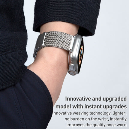Magnetic Clasp Braided Chain Stainless Steel Watch Band, For Apple Watch SE 2023 44mm, For Apple Watch SE 2023 40mm, For Apple Watch Ultra 2 49mm, For Apple Watch Series 9 45mm, For Apple Watch Series 9 41mm, For Apple Watch Ultra 49mm