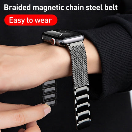 Magnetic Clasp Braided Chain Stainless Steel Watch Band, For Apple Watch 42mm, For Apple Watch 38mm