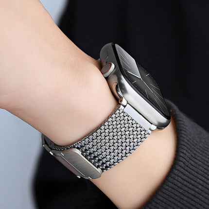 Magnetic Clasp Braided Chain Stainless Steel Watch Band, For Apple Watch Series 4 44mm, For Apple Watch Series 4 40mm, For Apple Watch Series 3 38mm, For Apple Watch Series 3 42mm, For Apple Watch Series 2 42mm, For Apple Watch Series 2 38mm