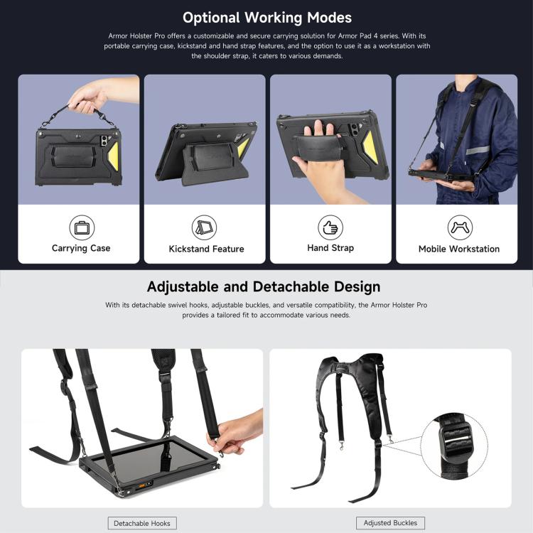 Ulefone 4 in 1 Multi-purpose Tablet Carry Case, For Ulefone Armor Pad 4 Series, For Ulefone Armor Pad 2