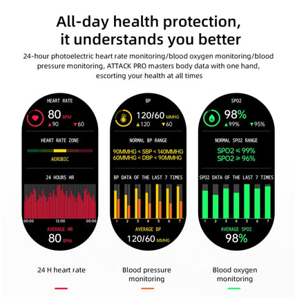 LOKMAT ATTACK Pro 1.32 inch BT5.1 Smart Sport Watch, Support Bluetooth Call / Sleep / Blood Oxygen / Heart Rate / Blood Pressure Health Monitor