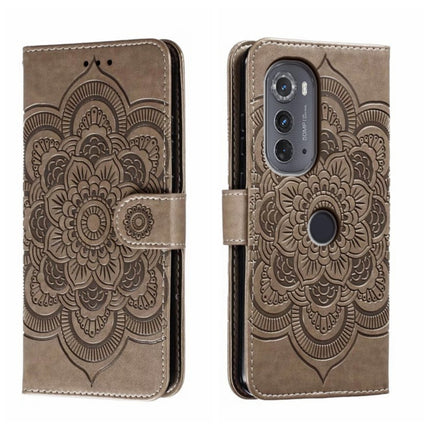 Sun Mandala Embossing Pattern Phone Leather Case, For Motorola Moto G53, For Motorola Moto E22, For Motorola Edge 2022