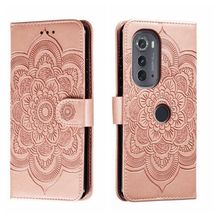 Sun Mandala Embossing Pattern Phone Leather Case, For Motorola Moto G53, For Motorola Moto E22, For Motorola Edge 2022