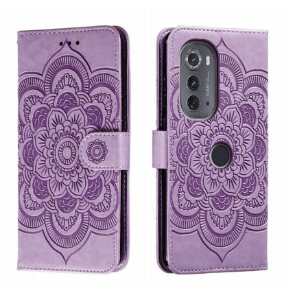 Sun Mandala Embossing Pattern Phone Leather Case, For Motorola Moto G53, For Motorola Moto E22, For Motorola Edge 2022